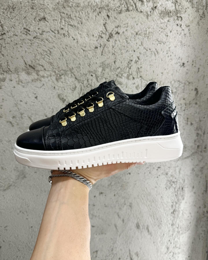 Sneakers anaconda gold black