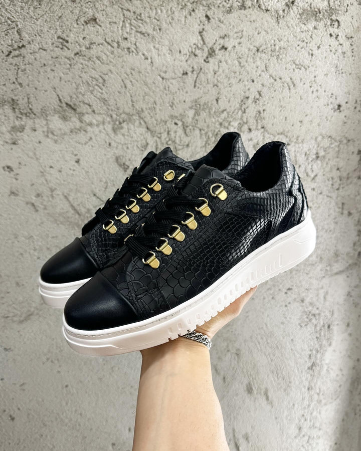 Sneakers anaconda gold black