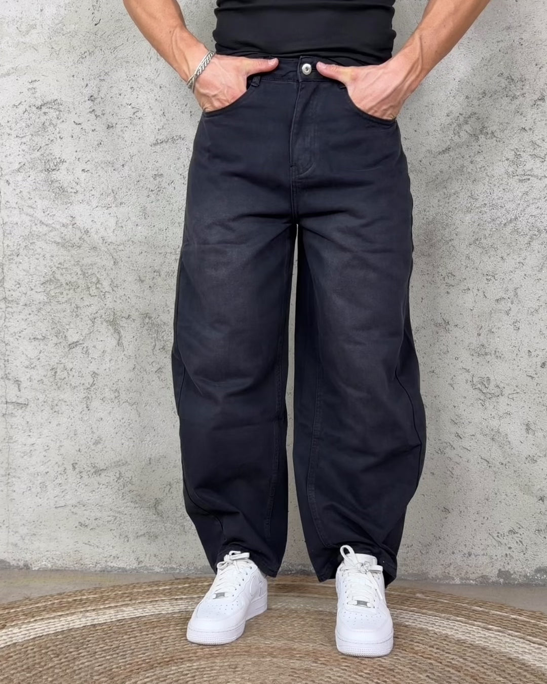 Denim Black Balloon